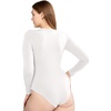 image:imagePOSESHE Plus Size Long Sleeve Bodysuit for Women Round Neck Essential Top Soft amp NonSeeThrough M5XLWhite