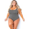 image:imagePOSESHE Womens Plus Size Bodysuit Square Neck Sleeveless Tank Top Sexy Bodysuits For Curvy Women Outfits M5XGray