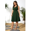 image:imagePOSESHE Womens Plus Size Dresses Summer Short Sleeve Wrap VNeck Sundress Casual Wedding Guest Cocktail Dress with Pockets06green
