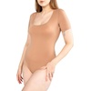 image:imagePOSESHE Womens Plus Size Short Sleeve Square Neck Tank Top Bodysuit M5XBeige