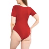 image:imagePOSESHE Womens Plus Size Short Sleeve Square Neck Tank Top Bodysuit M5XRed