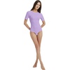 image:imagePOSESHE Womens Plus Size Short Sleeve Tank Top Basic Round Neck Bodysuit M5XPurple