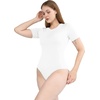 image:imagePOSESHE Womens Plus Size Short Sleeve Tank Top Basic Round Neck Bodysuit M5XWhite