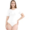 image:imagePOSESHE Womens Plus Size Short Sleeve Tank Top Basic Round Neck Bodysuit M5XWhite
