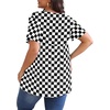 image:imagePOSESHE Womens Plus Size Tops 2026 Summer Short Sleeves Tunic Tops Casual VNeck Wrap Shirts Cute Dressy Work Blouses L4XLBlack W Grid