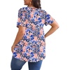 image:imagePOSESHE Womens Plus Size Tops 2026 Summer Short Sleeves Tunic Tops Casual VNeck Wrap Shirts Cute Dressy Work Blouses L4XLBlue Pink Floral