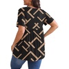 image:imagePOSESHE Womens Plus Size Tops 2026 Summer Short Sleeves Tunic Tops Casual VNeck Wrap Shirts Cute Dressy Work Blouses L4XLGeometry Black