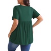 image:imagePOSESHE Womens Plus Size Tops 2026 Summer Short Sleeves Tunic Tops Casual VNeck Wrap Shirts Cute Dressy Work Blouses L4XLGreen