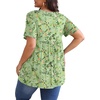 image:imagePOSESHE Womens Plus Size Tops 2026 Summer Short Sleeves Tunic Tops Casual VNeck Wrap Shirts Cute Dressy Work Blouses L4XLGreen White Floral