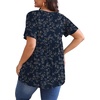 image:imagePOSESHE Womens Plus Size Tops 2026 Summer Short Sleeves Tunic Tops Casual VNeck Wrap Shirts Cute Dressy Work Blouses L4XLNavy White Floral