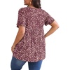 image:imagePOSESHE Womens Plus Size Tops 2026 Summer Short Sleeves Tunic Tops Casual VNeck Wrap Shirts Cute Dressy Work Blouses L4XLRed Floral