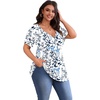 image:imagePOSESHE Womens Plus Size Tops 2026 Summer Short Sleeves Tunic Tops Casual VNeck Wrap Shirts Cute Dressy Work Blouses L4XLWater Plants