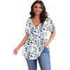 image:imagePOSESHE Womens Plus Size Tops 2026 Summer Short Sleeves Tunic Tops Casual VNeck Wrap Shirts Cute Dressy Work Blouses L4XLWater Plants