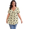 image:imagePOSESHE Womens Plus Size Tops 2026 Summer Short Sleeves Tunic Tops Casual VNeck Wrap Shirts Cute Dressy Work Blouses L4XLWater Rose