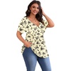 image:imagePOSESHE Womens Plus Size Tops 2026 Summer Short Sleeves Tunic Tops Casual VNeck Wrap Shirts Cute Dressy Work Blouses L4XLWater Rose