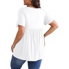 image:imagePOSESHE Womens Plus Size Tops 2026 Summer Short Sleeves Tunic Tops Casual VNeck Wrap Shirts Cute Dressy Work Blouses L4XLWhite