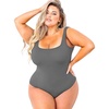 image:imagePOSESHE Womens Plus Size Bodysuit Square Neck Sleeveless Tank Top Sexy Bodysuits For Curvy Women Outfits M5XGray