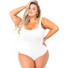 image:imagePOSESHE Womens Plus Size Bodysuit Square Neck Sleeveless Tank Top Sexy Bodysuits For Curvy Women Outfits M5XWhite