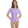 image:imagePOSESHE Womens Plus Size Short Sleeve Tank Top Basic Round Neck Bodysuit M5XPurple