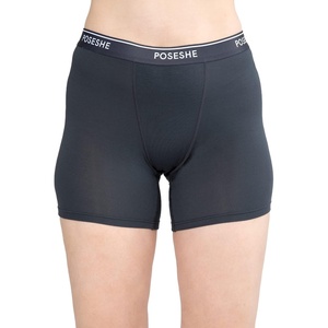 image:imagePOSESHE Boy Shorts Underwear for Women Boxer Briefs Micro Modal Boyshorts Anti Chafing 6 Inseam Lingerie Panties S5XLDeep Grey