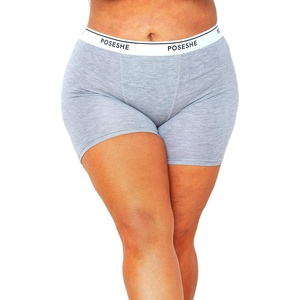 image:imagePOSESHE Boy Shorts Underwear for Women Boxer Briefs Micro Modal Boyshorts Anti Chafing 6 Inseam Lingerie Panties S5XLGrey