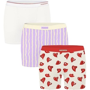 image:imagePOSESHE Boy Shorts Underwear for Women Boxer Briefs Micro Modal Boyshorts Anti Chafing 6 Inseam Lingerie Panties S5XLPassionate Love  3 Pack