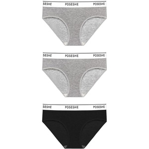 image:imagePOSESHE Womens MicroModal Brief Underwear Bikini Panties for Women Pack Available in Plus SizeGrayGrayBlack3 Pack